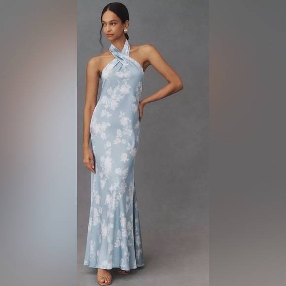 BHLDN Dresses & Skirts - BHLDN—Anthropology Blue and White Floral Dress